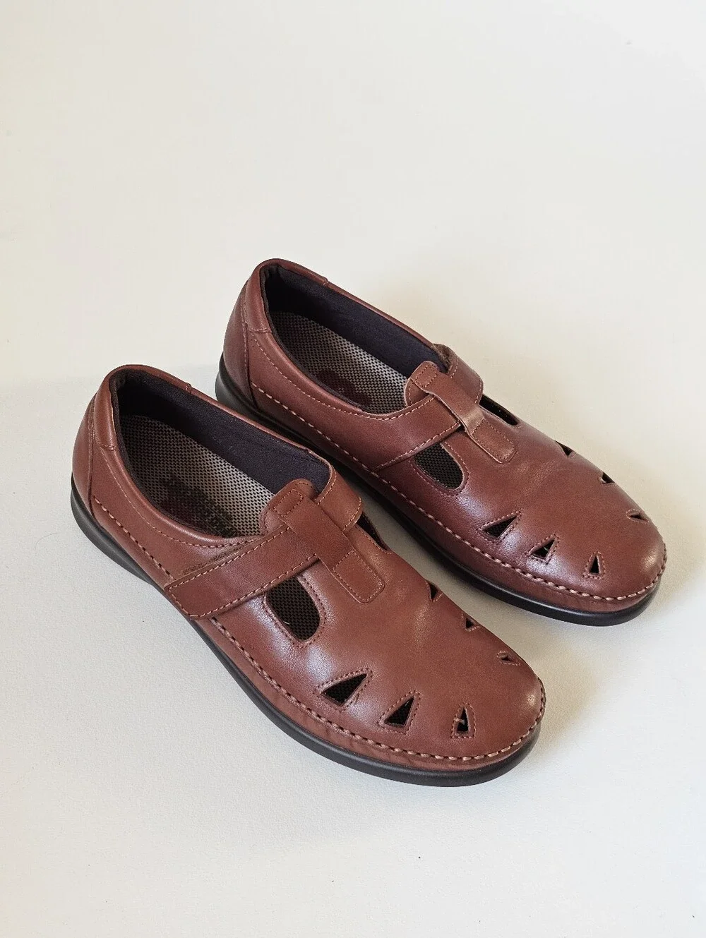 SAS Roamer Chestnut Leather Mary Jane Comfort Walking Shoes Women's US 9M USA